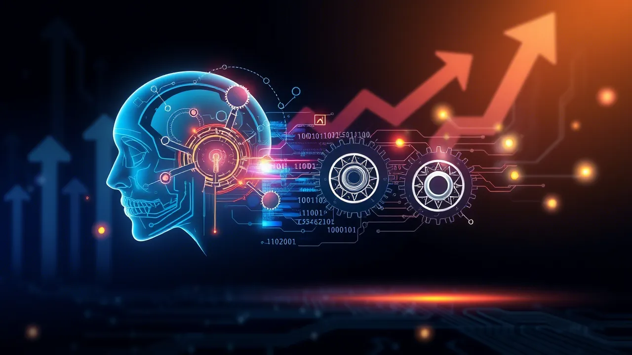 Conceptual image of an AI model optimization process, becoming lighter and faster.