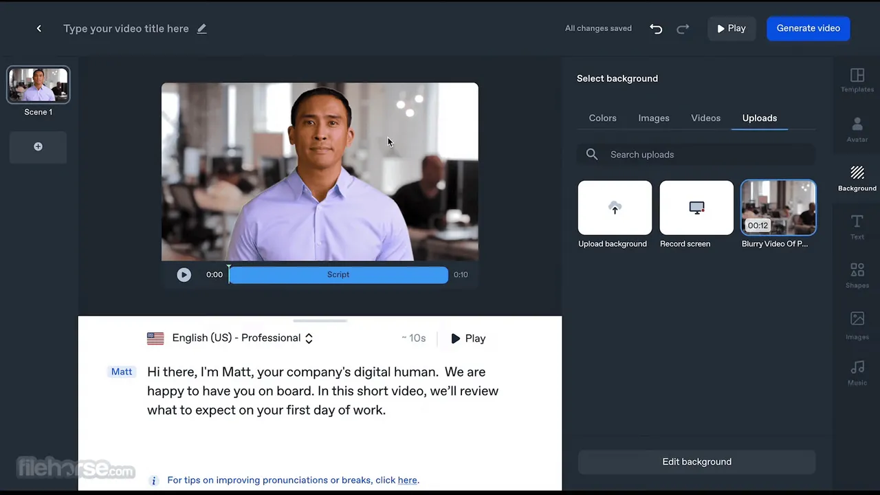 Stylized image of an AI avatar video lesson ready for publication on various platforms.