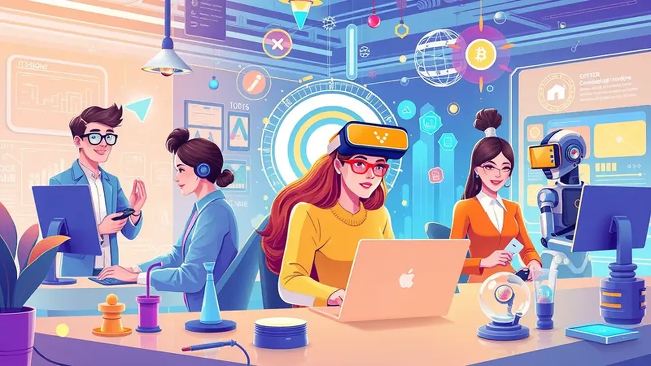Illustration of new digital professions in the Metaverse.