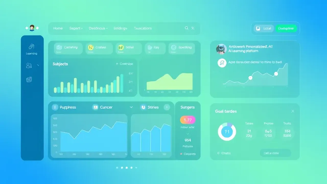 Interface of a personalized AI learning platform with progress charts.